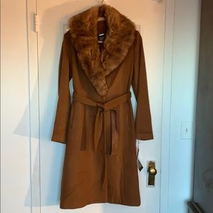Badley Mischka Natasha coat with fur